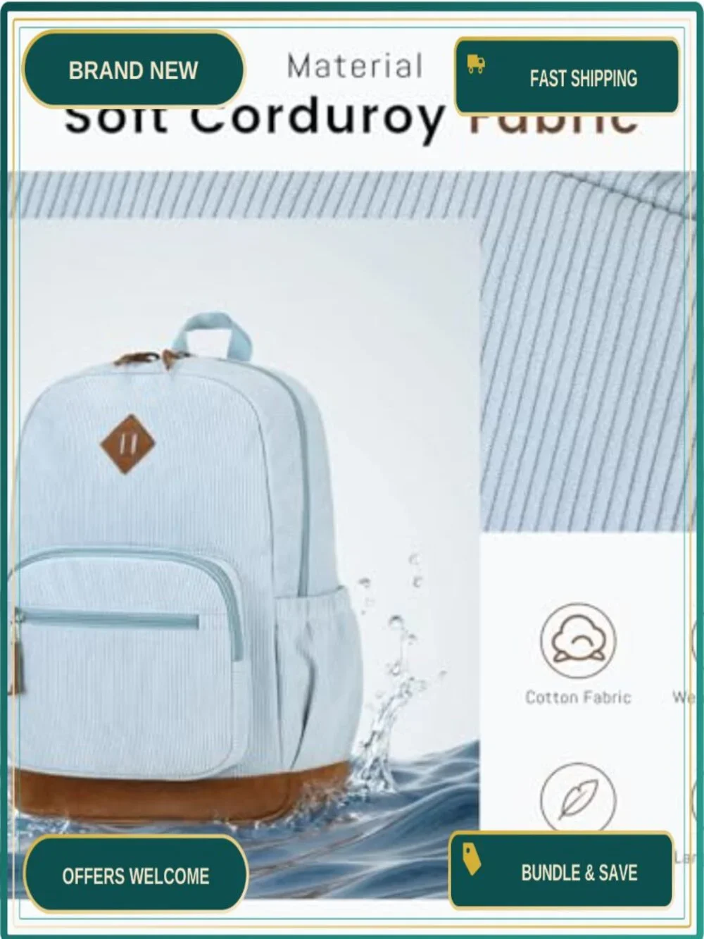 N/A corduroy backpack